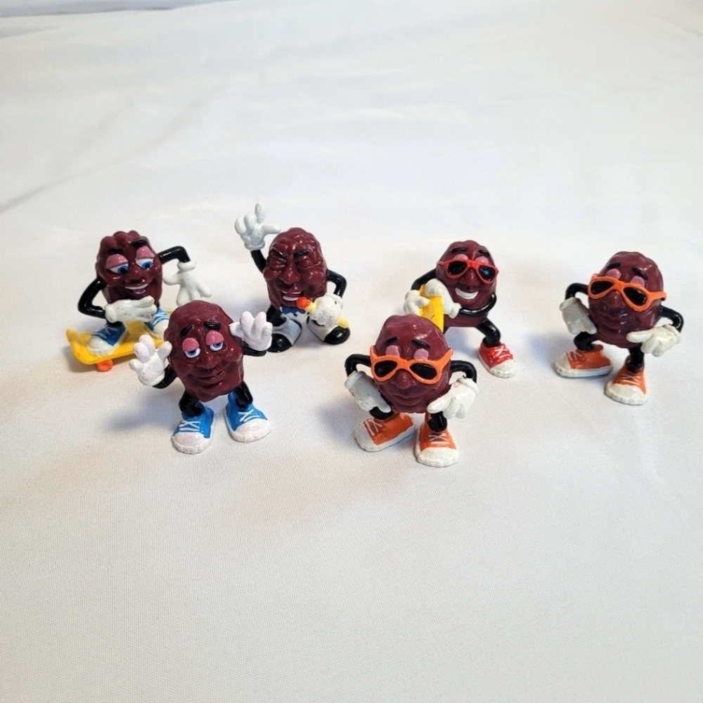 Vintage California Raisin Rubber Figures Set of 6